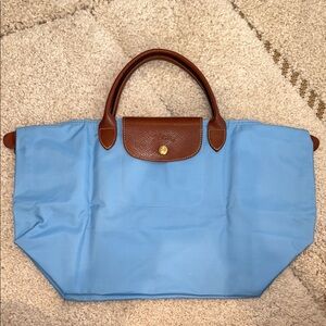 Longchamp Medium Light Blue Le Pliage tote - never before used